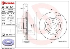 BREMBO 2x Bremsscheibe vorne Ø296 mm Innenbelüftet für Renault Koleos II
