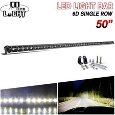 Slim 50inch Led Light Bar Spot Flood Combo Offroad Driving 4x4 Truck Atv 52