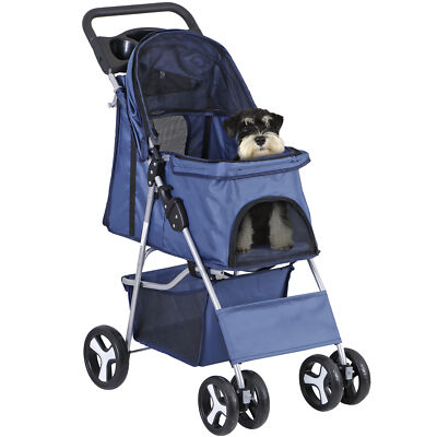 Durable Pet Stroller with Wheels Puppy Stroller with Storage