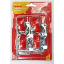 4Pcs 50 Mm (2 Inch) Swivel Castor Set (140Kg Loading Capacity) Amtech 670