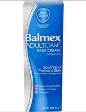 Balmex Adult Care Rash Cream 11.3 Zinc Oxide Odor Free 3oz/85g