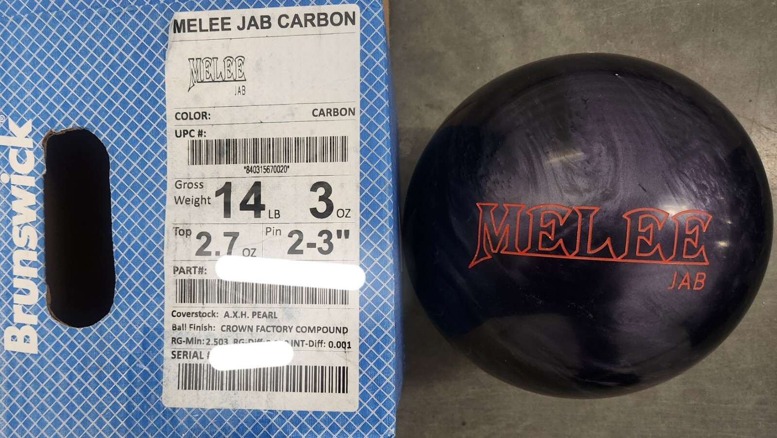 BRUNSWICK MELEE JAB CARBON EDITION BOWLING BALL 14 LB. NIB RARE eBay