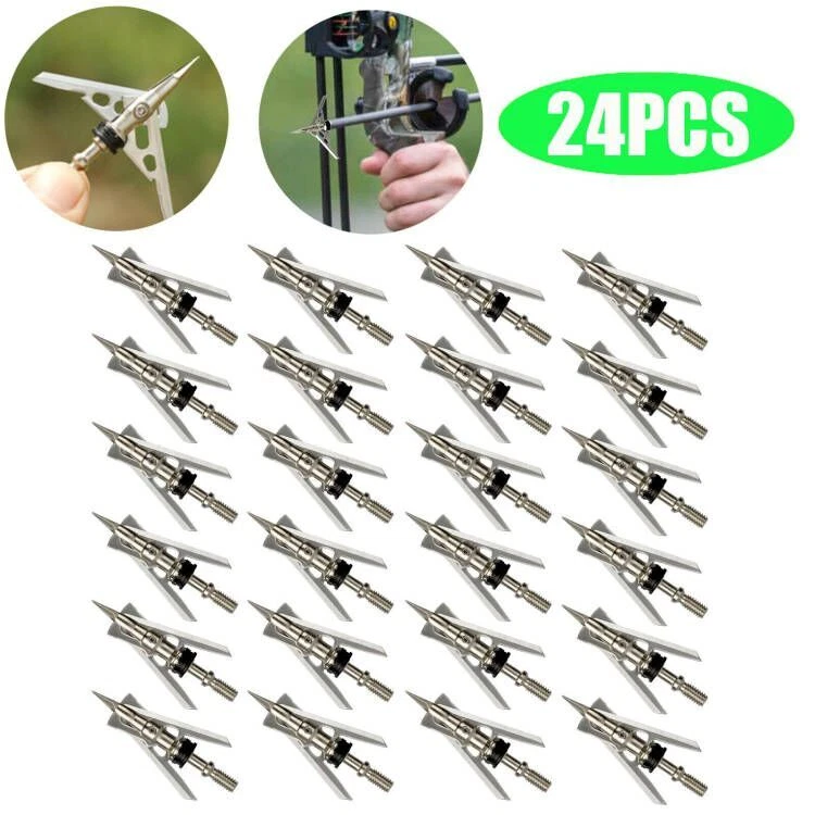 Tripano hipodérmico 24 piezas 2 hojas 100 granos 2" diámetro de corte cabezales anchos expandibles - Imagen 3 de 4