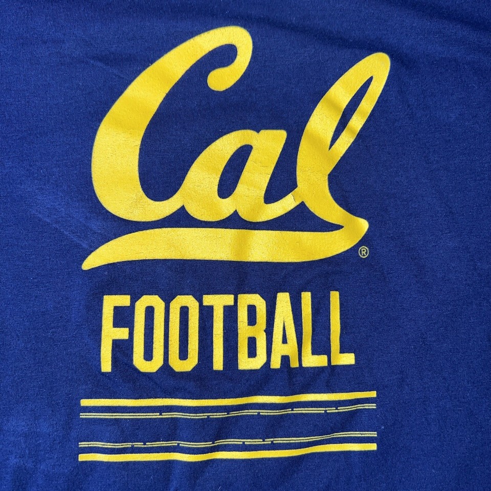 Vtg UC Cal Berkeley Football Athletic Shirt Adult Large Blue Under