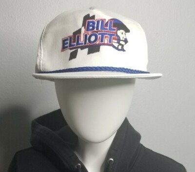 Vintage 80s Bill Elliott Trucker Hat Snapback NASCAR Racing Dad Cap