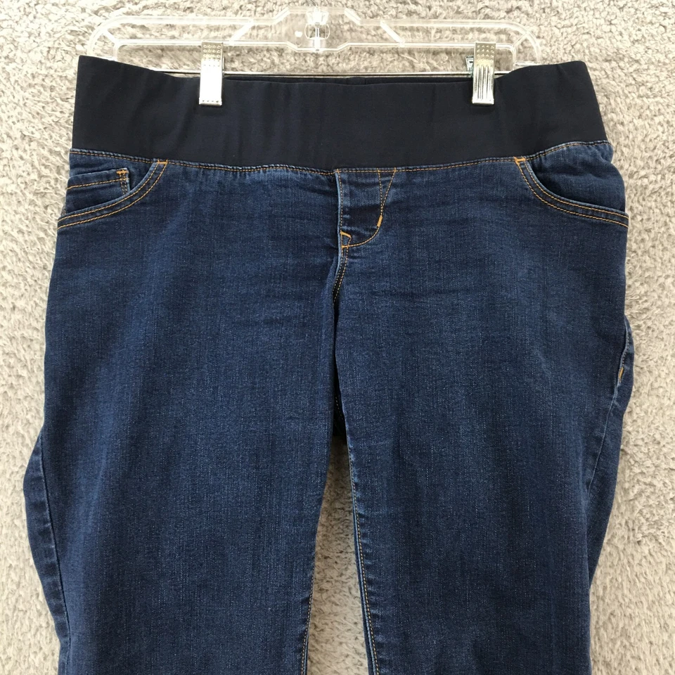 Old Navy Maternity Skinny Jeans Womens 8 Blue Dark Wash Denim Pull On Low Rise - Image 2 of 4