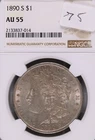 1890-S Morgan Silver Dollar NGC AU-55 #7-014