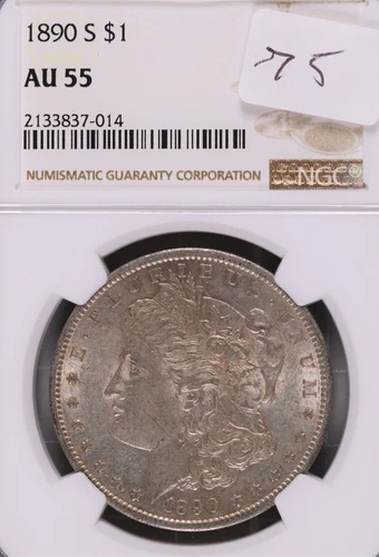 1890-S Morgan Silver Dollar NGC AU-55 #7-014