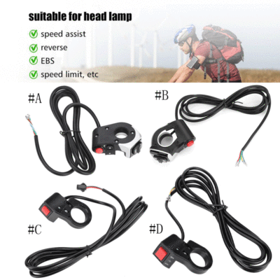 Bike E-bike Scooter Handlebar Mounted 3 Speed On//Off Rocker Switch For Head Lamp