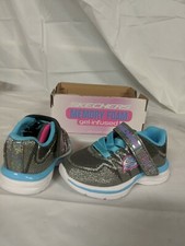 Skechers Girls Size 5 Whimsy Girl Sneaker Gray blue Multi NIB 143H