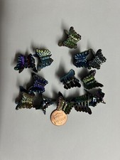 12 Pieces Black Shiny Mini Plastic Butterfly Hair Clips Hair Accessories