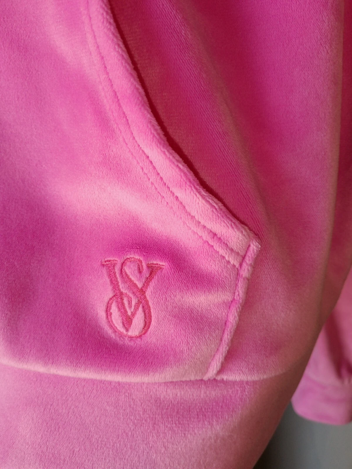 UNDERCOVER Felpa con cappuccio e zip Victoria's Secret On Point rosa in velluto taglia S