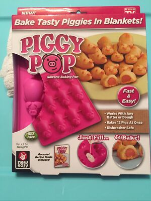Piggy Pop Pancake Pigs in a Blanket Silicone Baking Mold Pan As Seen on TV