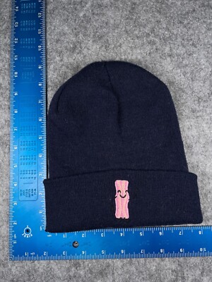 Bacon Gertex Beanie Toque Adult One Size Navy Blue Knit Acrylic Poly Wool Blend
