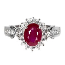 925 Sterling Silver Ring Oval Ruby 8x6mm Gemstone Jewelry Size 7