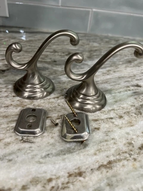 Brushed nickel bathroom hooks sale