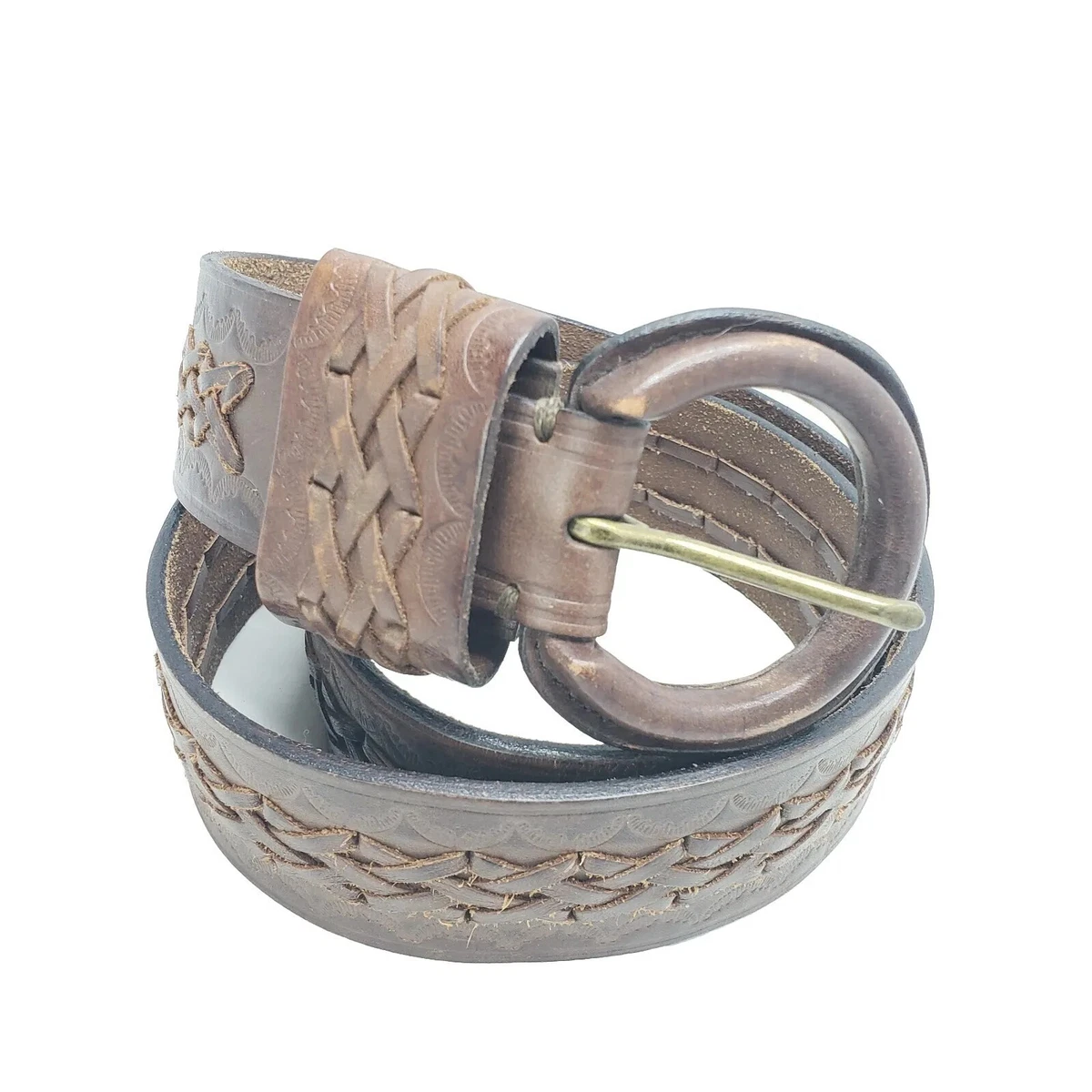 Banana Republic Tooled Leather Braided/Weave/Stamped Size Small Belt Boho Banana Republic Women main image 4