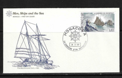 Naval Covers/ Men, Ships And The Sea /Monaco , Schooner The Swallow