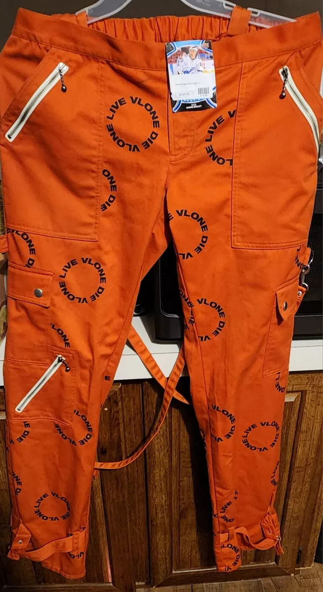 VLONE BONDAGE PANTS ORANGE LOGO