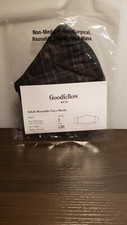Men's Fabric Face Masks L/XL - Gray, Black Plaid - Goodfellow Co, 2 per pack