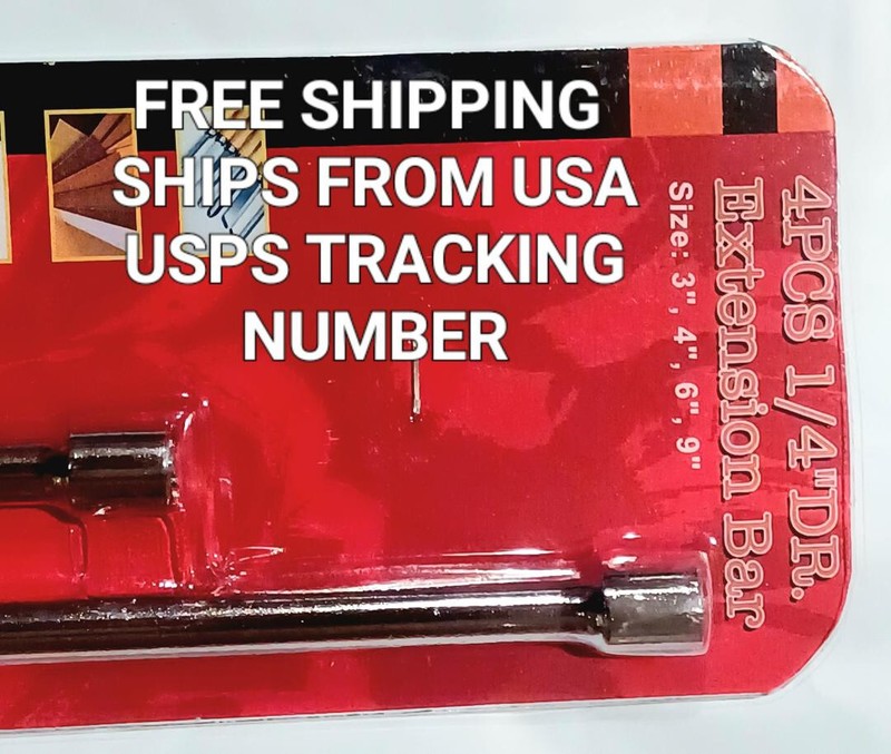 1/4" Dr Chrome Plated, Drop Forged Extension Bar Set 3" 4" 6" 9" Socket, Ratchet