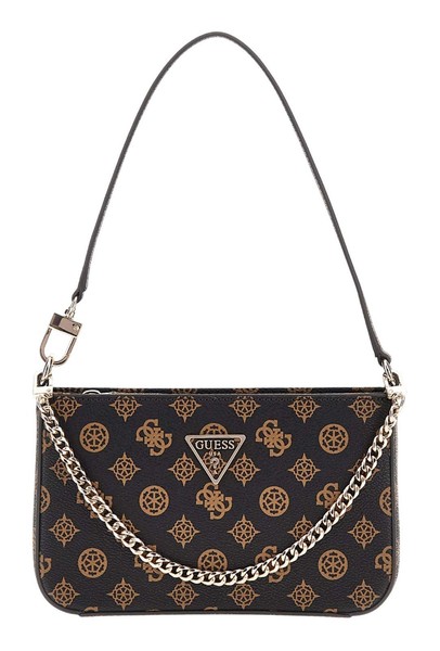 Guess Noelle Mini Top Zip Shoulder Bag Schultertasche Tasche Mocha Logo Neu-image