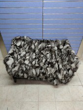 Luxury Silver Frost Fox Fur Throw Real Frost Fox Fur Blanket /Bedspread