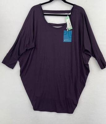 #ad Market amp; Spruce XL Mallio Double Bar Back Knit Top Purple Batwing NWT B6 07 $17.39