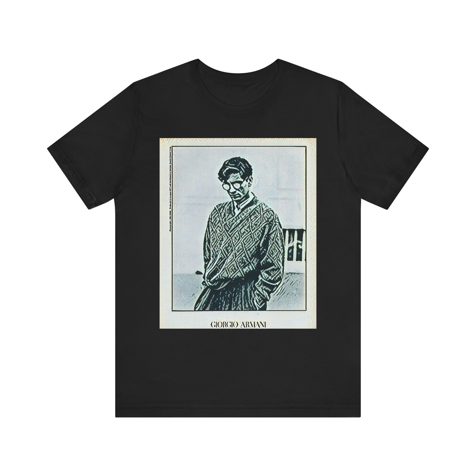 Giorgio Armani Graphic Print Art Crewneck Unisex Jersey Short Sleeve Tee Shirt