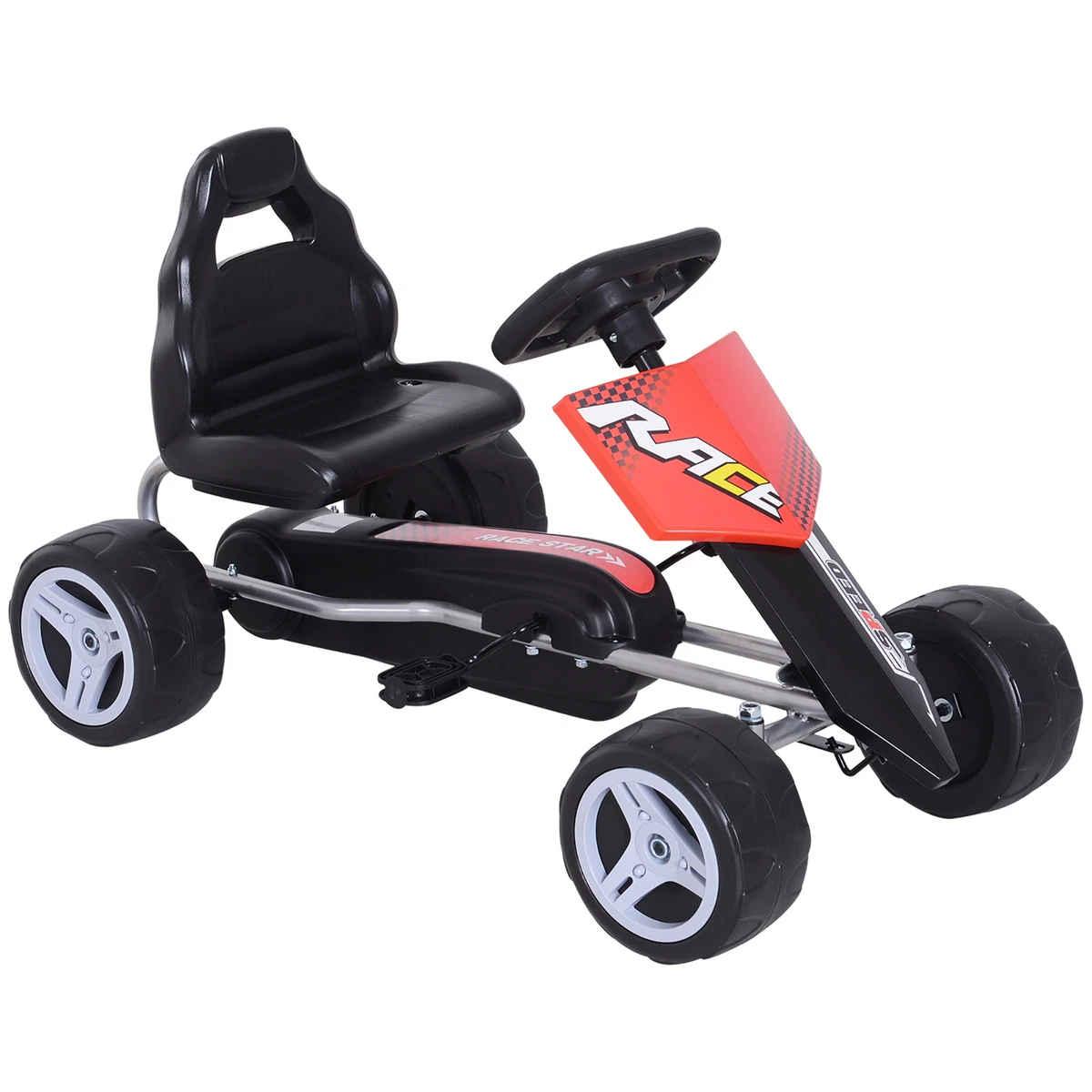 HOMCOM Pedal Go Kart Kids Ride on Car Outdoor Racer Bike Toy Gift
