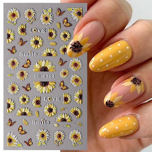 Deslizadores para arte en uñas 3D/5D pegatinas para uñas decoración calcomanías hágalo usted mismo manicura oro plata - Imagen 6 de 75