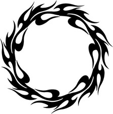 Cornhole game decal flame circles style 072