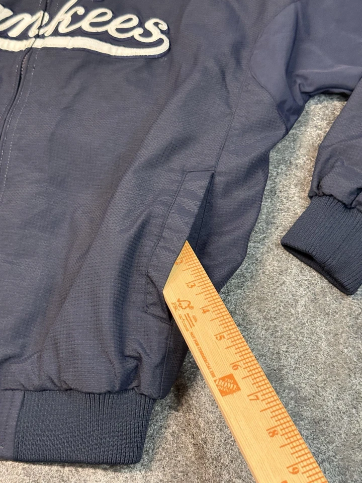 Chaqueta cortavientos vintage años 90 para hombre L New York Yankees MLB cremallera completa forrada Foto 2 de 4
