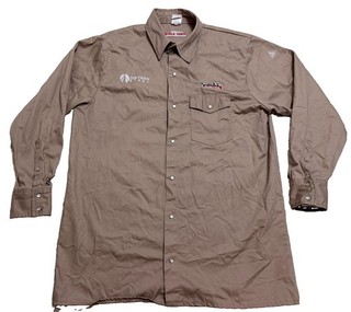 Lincoln Electric FR Red Line Pear Snap Up Welders Western Work Shirt Men’s XL
