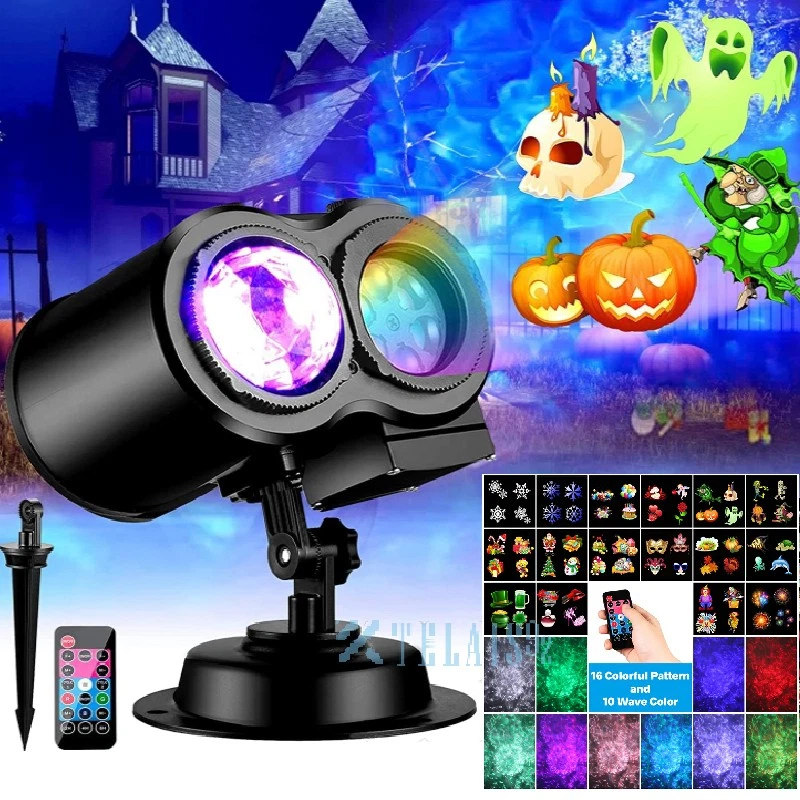 Christmas Snowflake Projector Outdoor LED Moving Snowfall Laser Light Landscape - Image 3 of 4