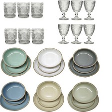 Set Piatti servizio 18 Pezzi in Stoneware Colorato Tavola Moderno per 6 Persone