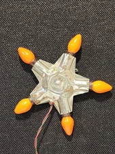 Vintage Ca. 1920's LEO POLL CORP  5-bulb Metal Tree Topper Star Light Works
