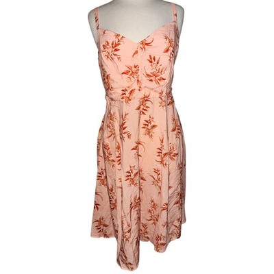 WB4 Torrid Womens Pink Floral Challis Dress Sleeveless Size 2 18/20
