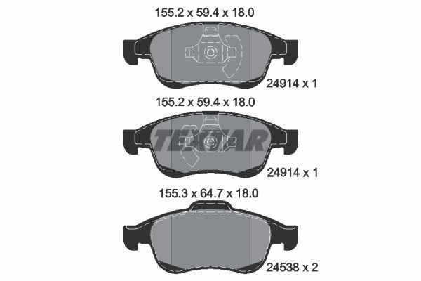 NEU - Textar 2491401 Bremsbelagsatz, Scheibenbremse-image