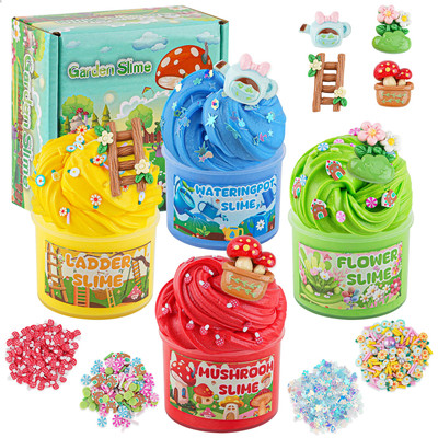 4er Pack Garten Butterschleim, super weich & antihaft Schleim Set für Mädchen & Jungen