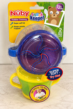 NUBY Snack Keeper Cup w/ Handles No Spills Toddler Training BPA Free 2 Pack NIP