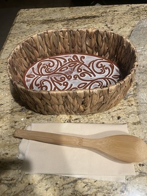 Bread Warmer Basket with Stone - Terracotta Bowl Keeps Bread Warm & Moist, In...