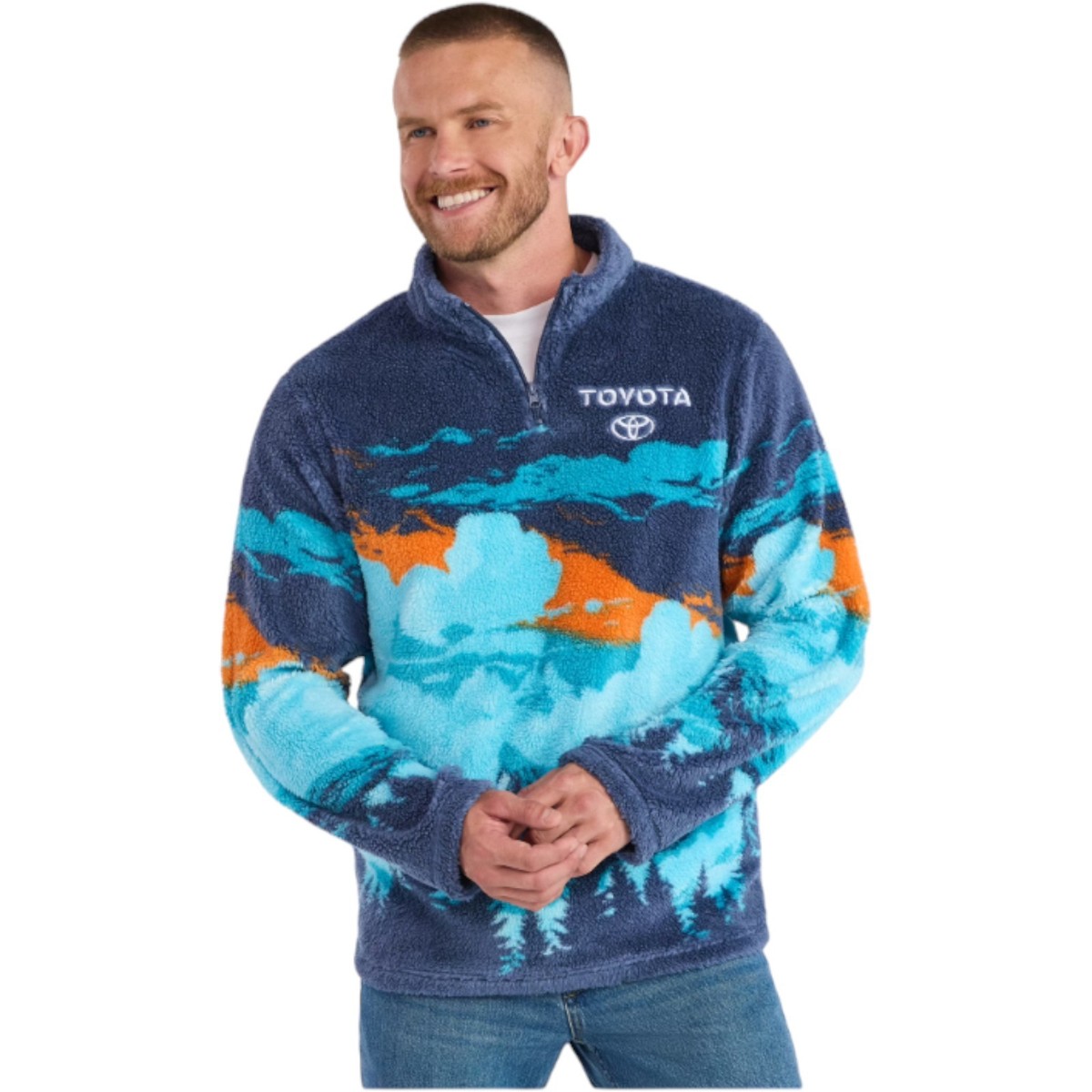 希少　GR TOYOTA ジップジャケット RAYS MICHELIN　XL Official Toyota Men's Scenic Print Fleece 1/4 Zip Jacket Size 3XL