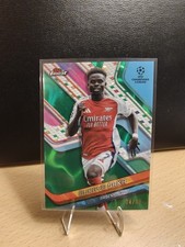 2024-25 Topps Finest UEFA /99 Bukayo Saka #77 Green Lava Refractor Arsenal