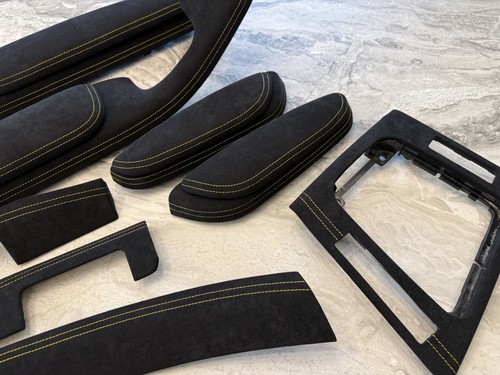BMW E46 CONVERTIBLE INTERIOR TRIMS SET ALCANTARA YELLOW STITCHING - Picture 3 of 9