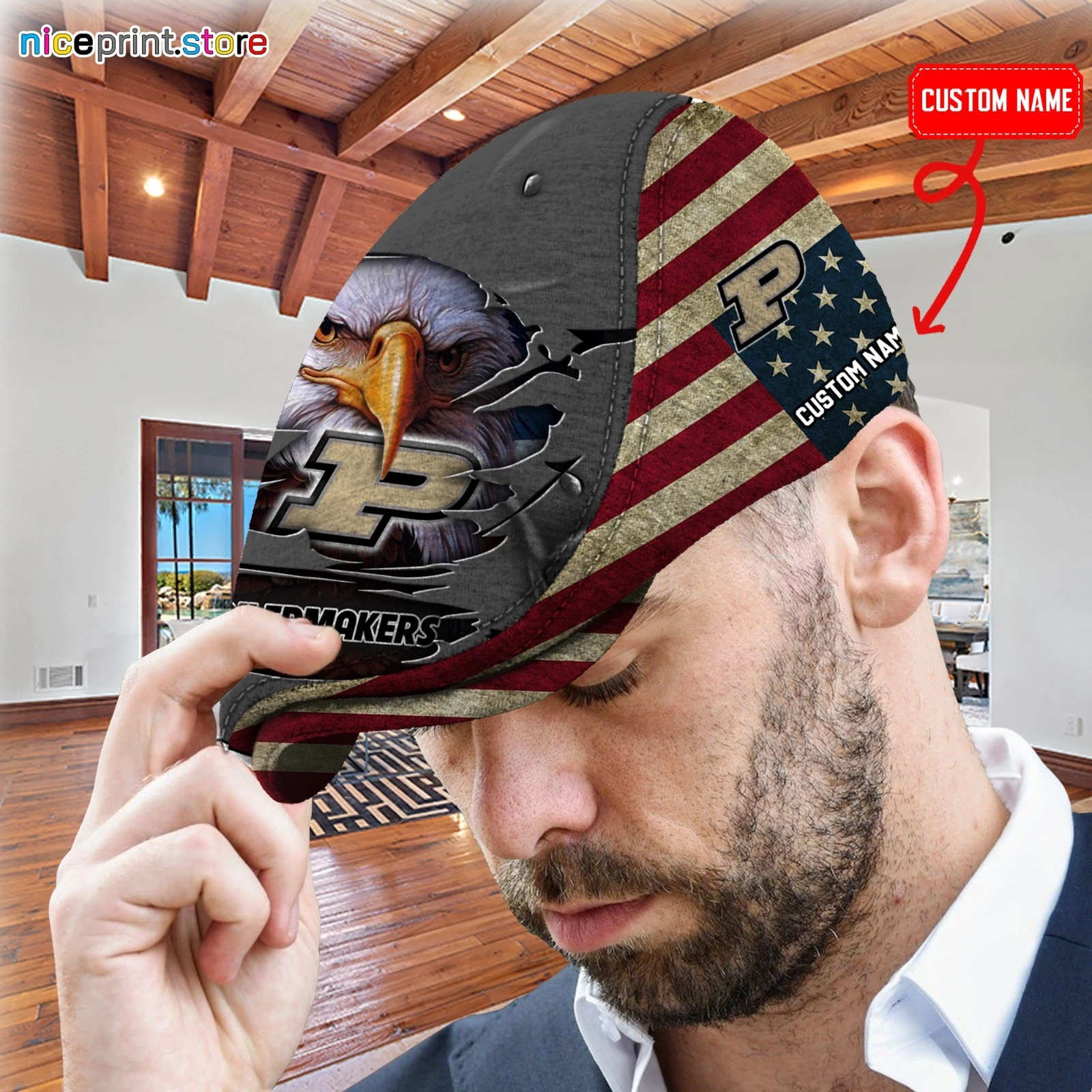 Purdue Team Boilermakers Jeff Cap NCAA Driver Cap NCAA Golf Cap NCAA Flat Cap