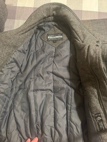 Members Only lined Wool Jacket Mens 44 Gray coat L Large - Picture 7 of 11