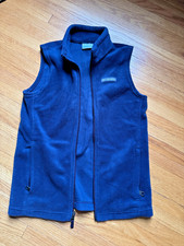 Columbia Sportswear Fleece Navy Blue Full Zip Vest Kid s Size Medium 10/12