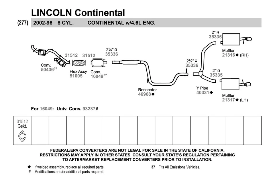 For Chevy Impala 06-11 Fiber & Metal Laminate 2-Bolt Exhaust Pipe Flange Gasket - Изображение 3 из 4