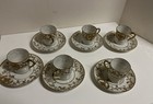 Noritake Demitasse Cups And Saucers, Hand Painted Gold Enamel On Porcelain — photo 1